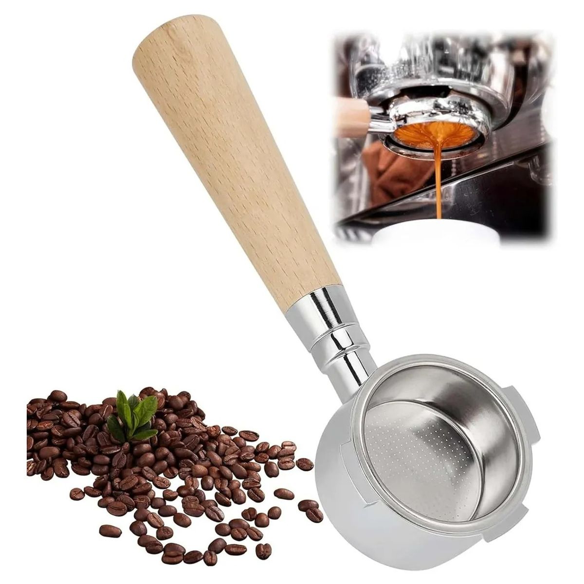 KUANGYE - Portafiltro Sin Fondo 51 Mm Cafeteras Para Delonghi Espresso