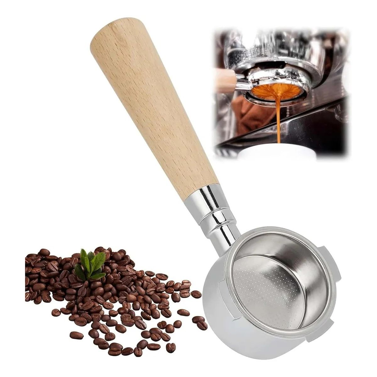 KUANGYE - Portafiltro Sin Fondo 51 Mm Cafeteras Para Delonghi Espresso