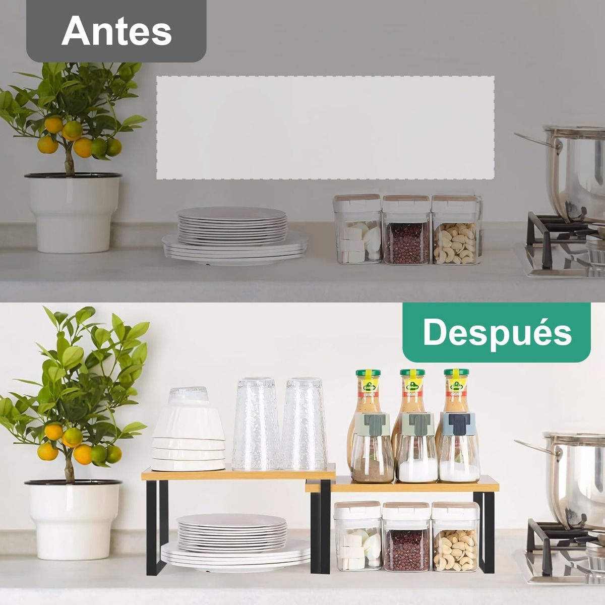 GENERICO - Juego De 2 Estante Para Especieros  Apilables Expandible