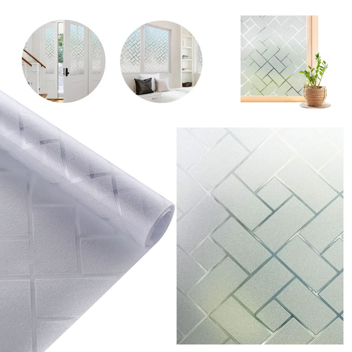 KUANGYE - Película Opaca Para Ventana Estática Película De Cristal Adhesiva