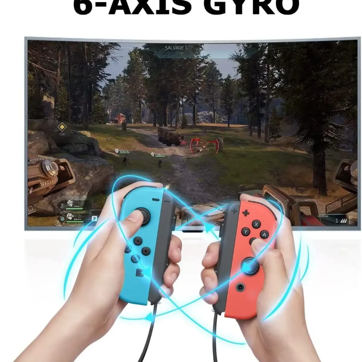 PUREPOWER - Controlador Inalámbrico Para Nintendo Switch Joycon L y R-azul.