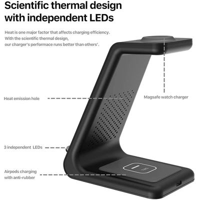 Imagen 2 del producto 3 en 1 Estación de Carga Inalambrica Rápida para iPhoneApple Watch