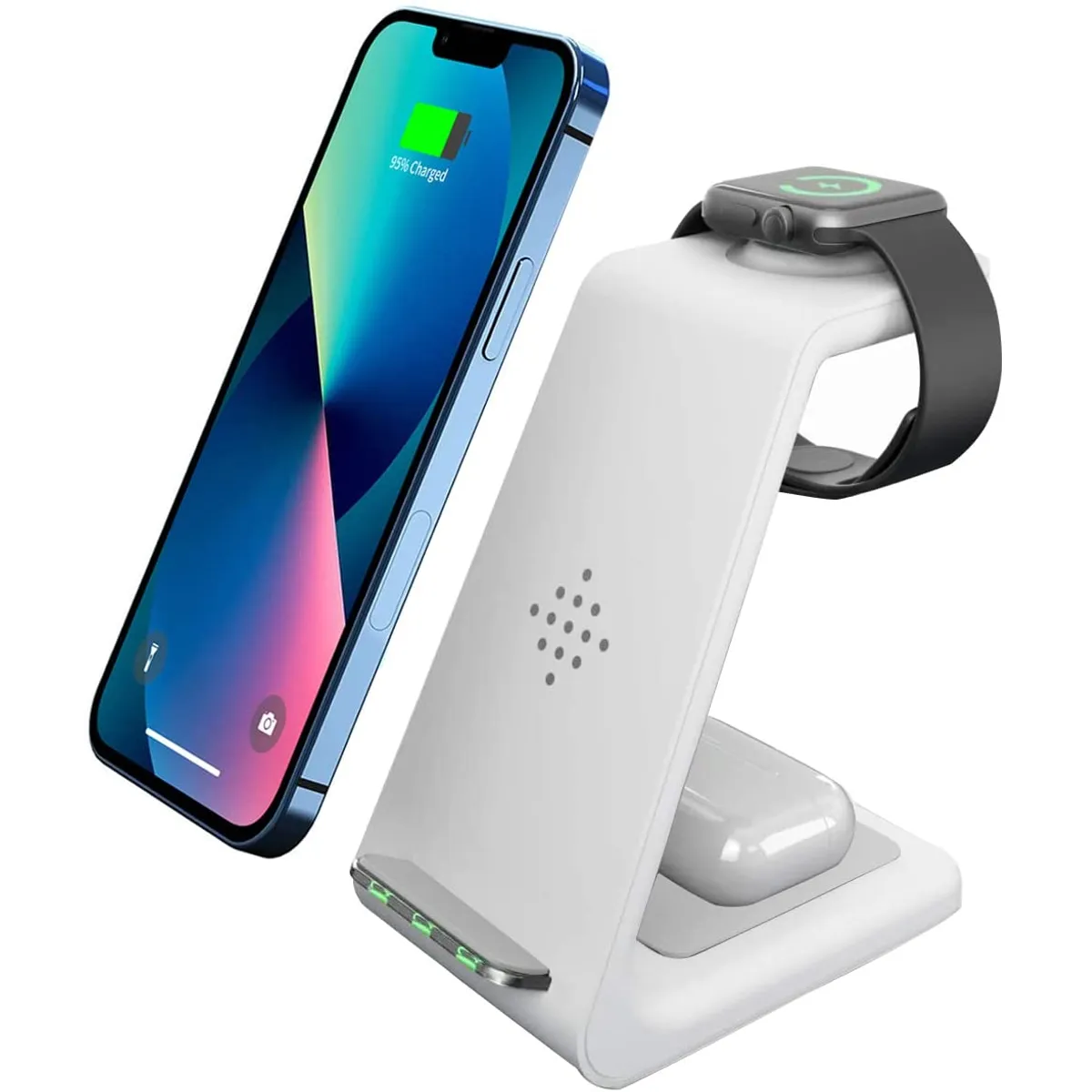 PUREPOWER - 3 en 1 Estación de Carga Inalambrica Rápida para iPhoneApple Watch