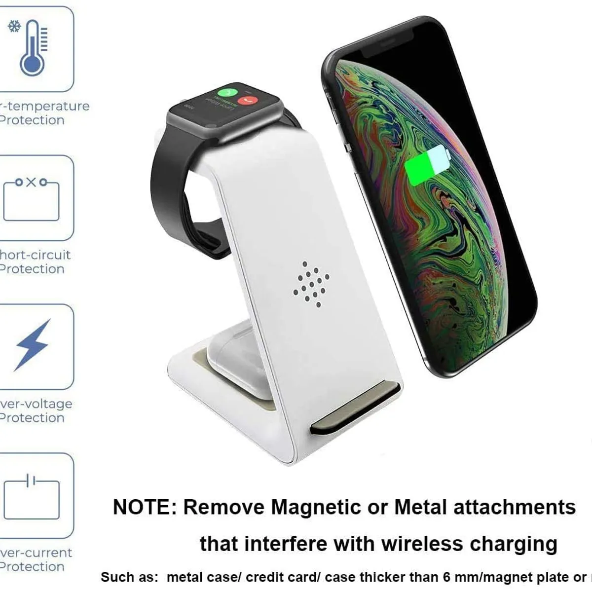 PUREPOWER - 3 en 1 Estación de Carga Inalambrica Rápida para iPhoneApple Watch