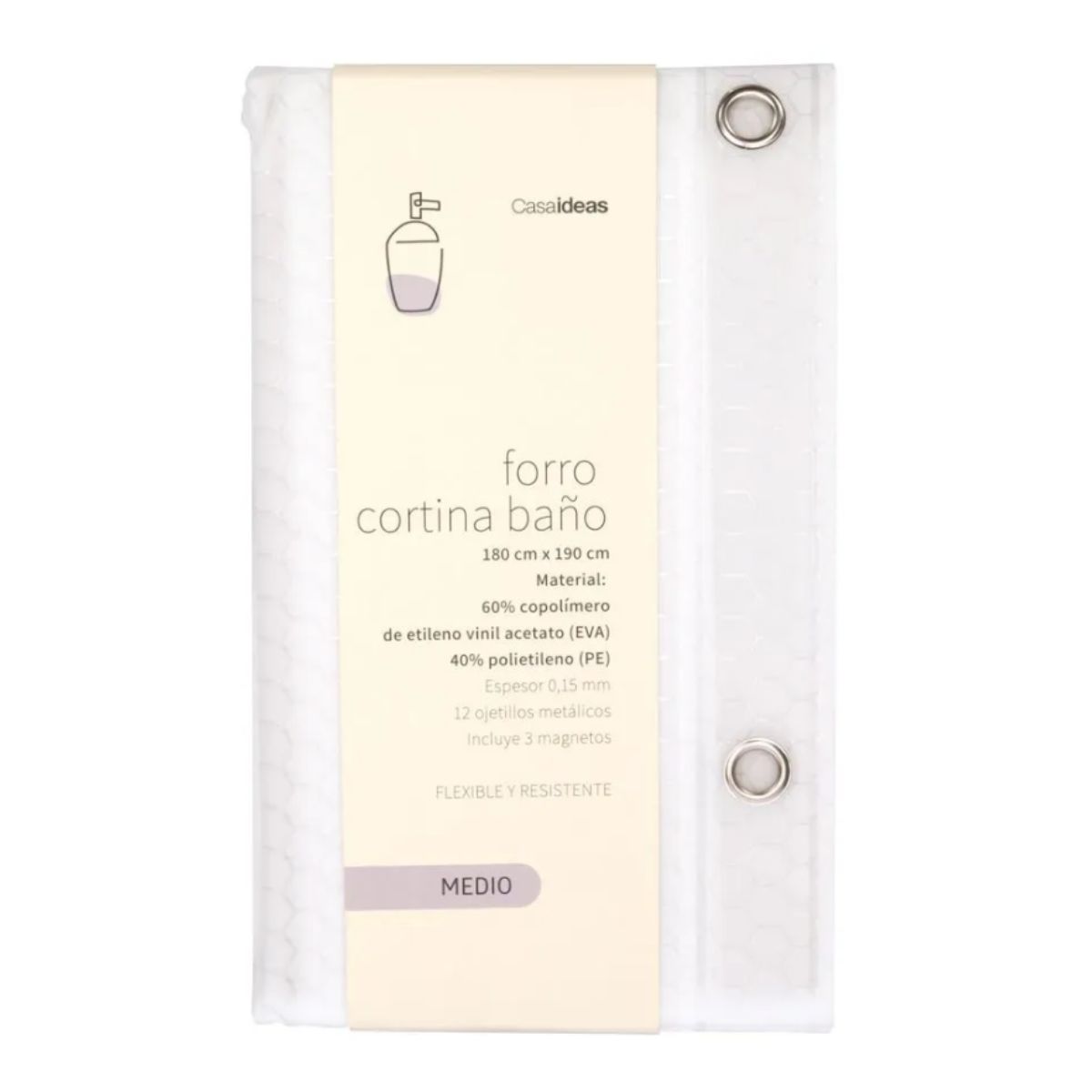EKOL TACTICA MILITAR - Forro Cortina Peva Texturizada Para Baño Resistente Flexible.