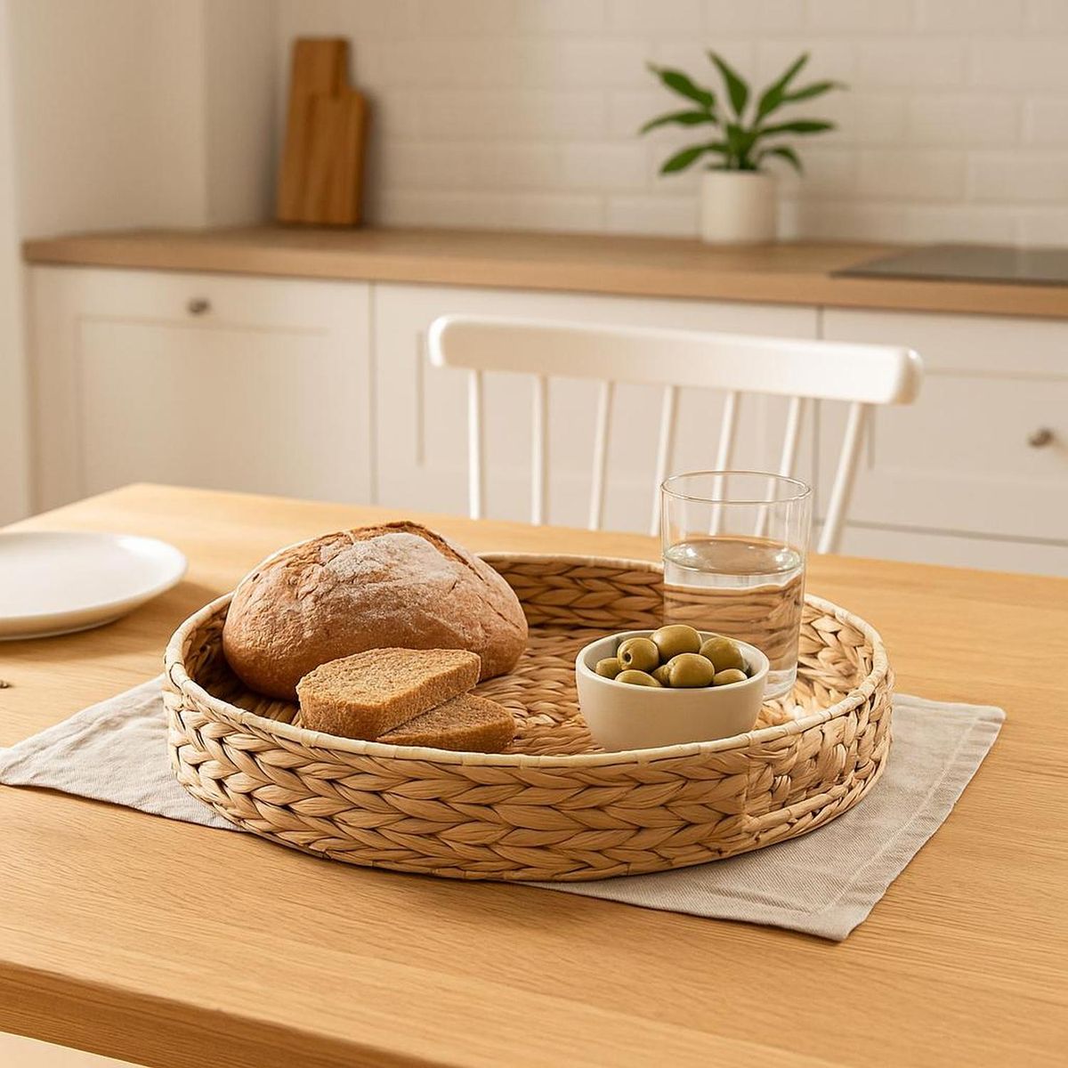 5FIVE - Bandeja redonda de 35 cm Jacynte mimbre 5Five