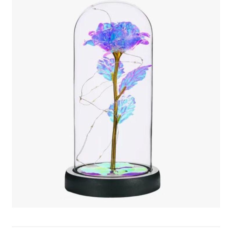 ATLAS - Rosa Eterna Led Con Cúpula De Vidrio