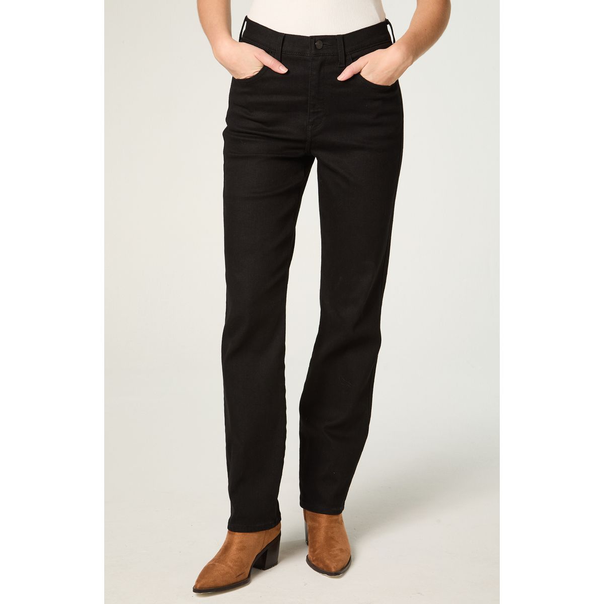 WRANGLER - Jeans Mujer Straight Black Solid
