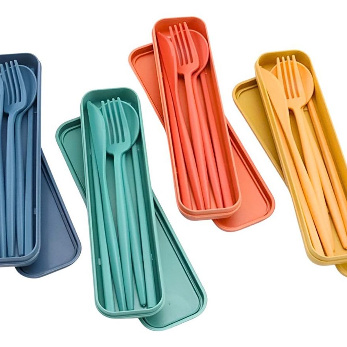 GENERICO - Set de Cubiertos Ecológicos Portátiles para Camping 6 Piezas