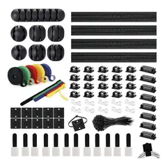 GENERICO - Kit Organizador de Cables Multifuncional con Adhesivos Antinudos