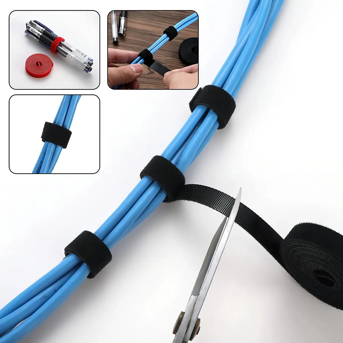 GENERICO - Kit Organizador de Cables Multifuncional con Adhesivos Antinudos