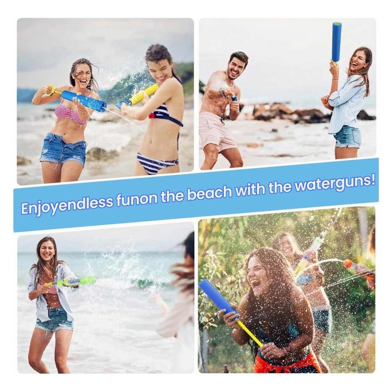 GENERICO - Pack de 6 Pistolas Lanza Agua Espuma para Verano 30cm