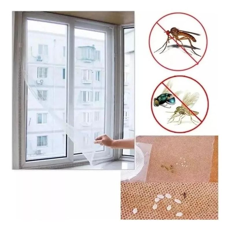 GENERICO - Malla Mosquitera para Ventana de Poliéster de 150x130 cm