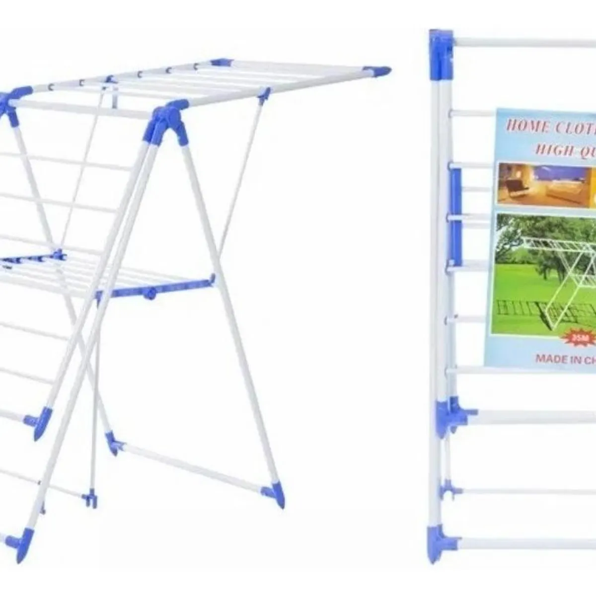 GENERICO - Tendedero Plegable de Ropa 2 Niveles Compacto