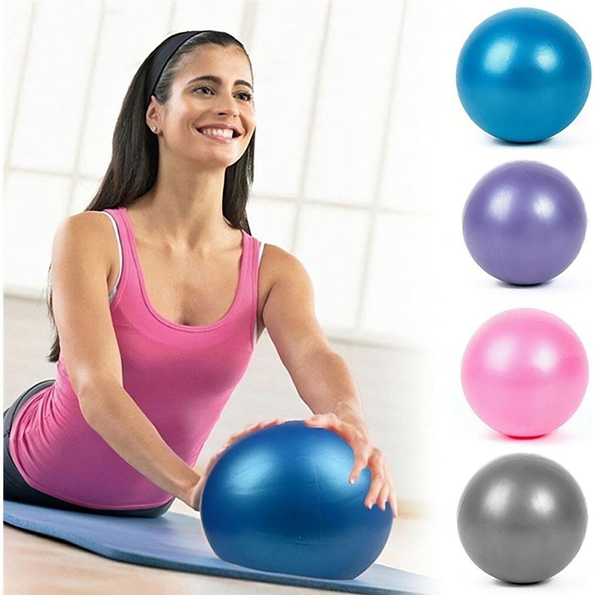 GENERICO - Pelota de Yoga y Pilates 55 cm con Inflador Manual