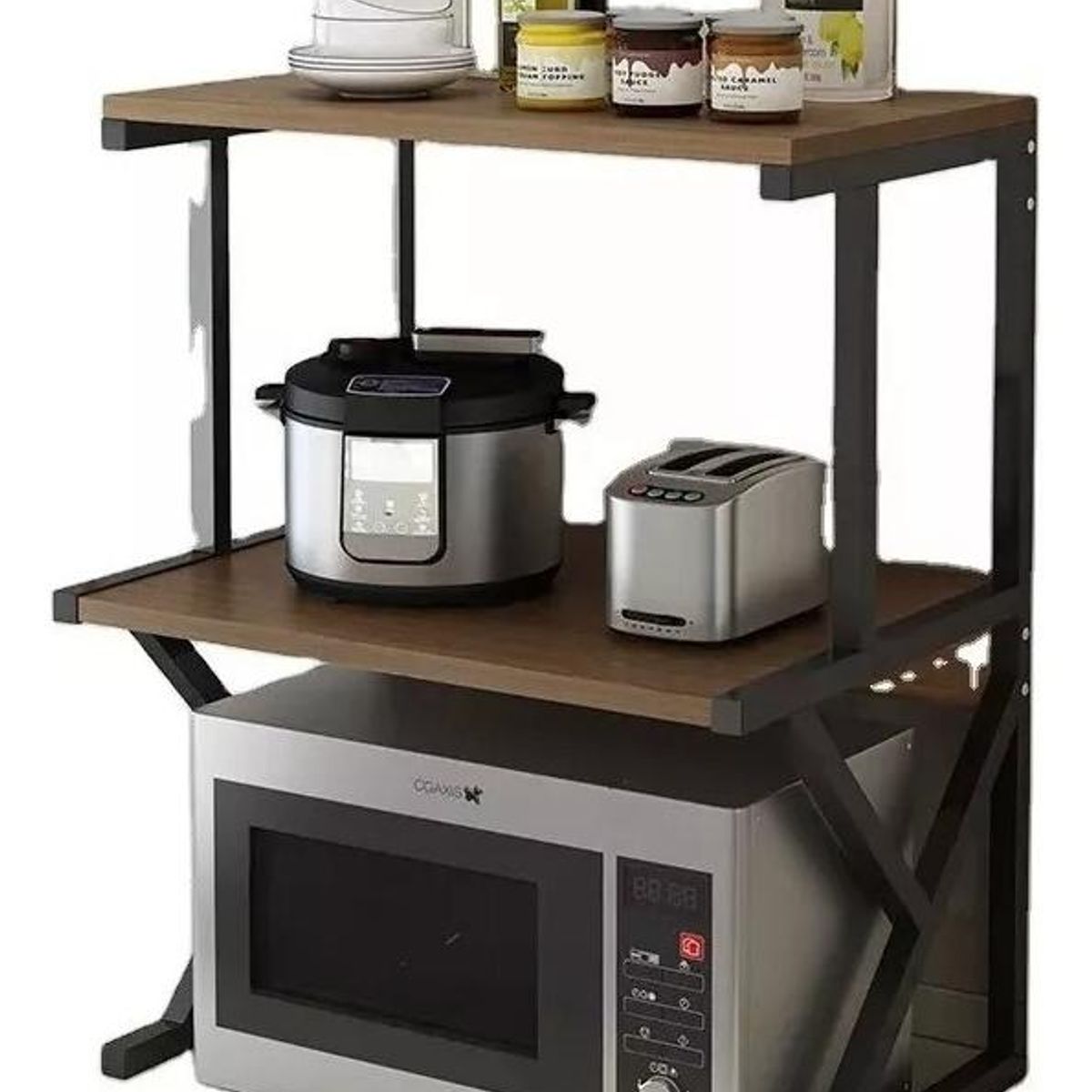 GENERICO - Estante Organizador de Acero para Horno Microondas de 2 Niveles