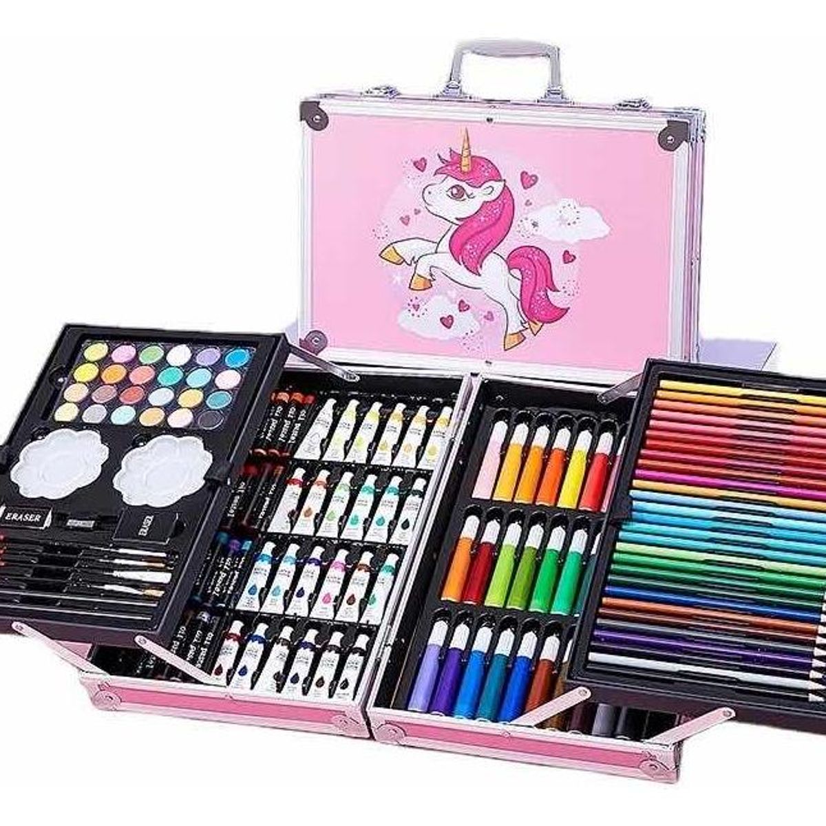 GENERICO - Set de Arte de 145 Colores con Maleta para Niñas