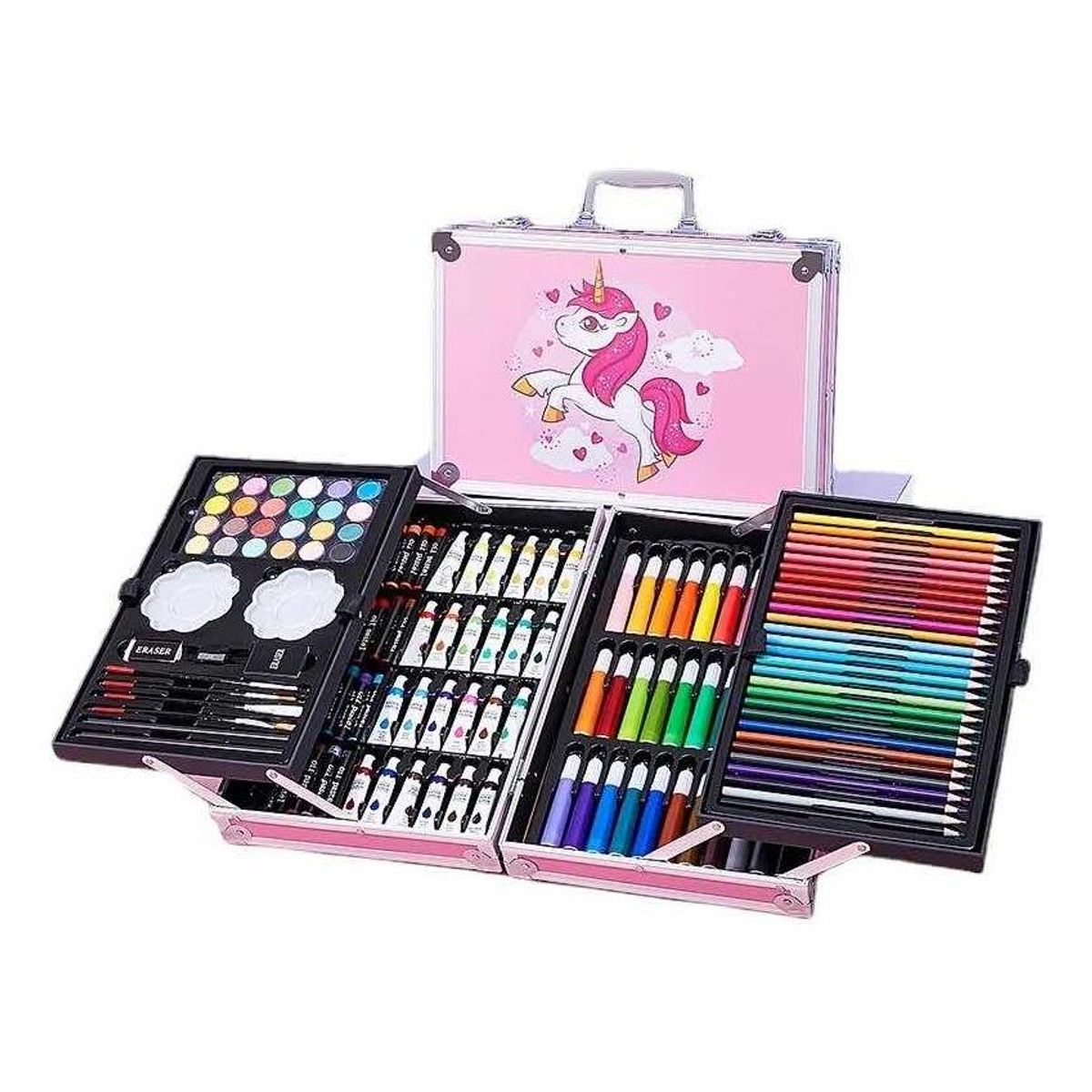 GENERICO - Set de Arte de 145 Colores con Maleta para Niñas
