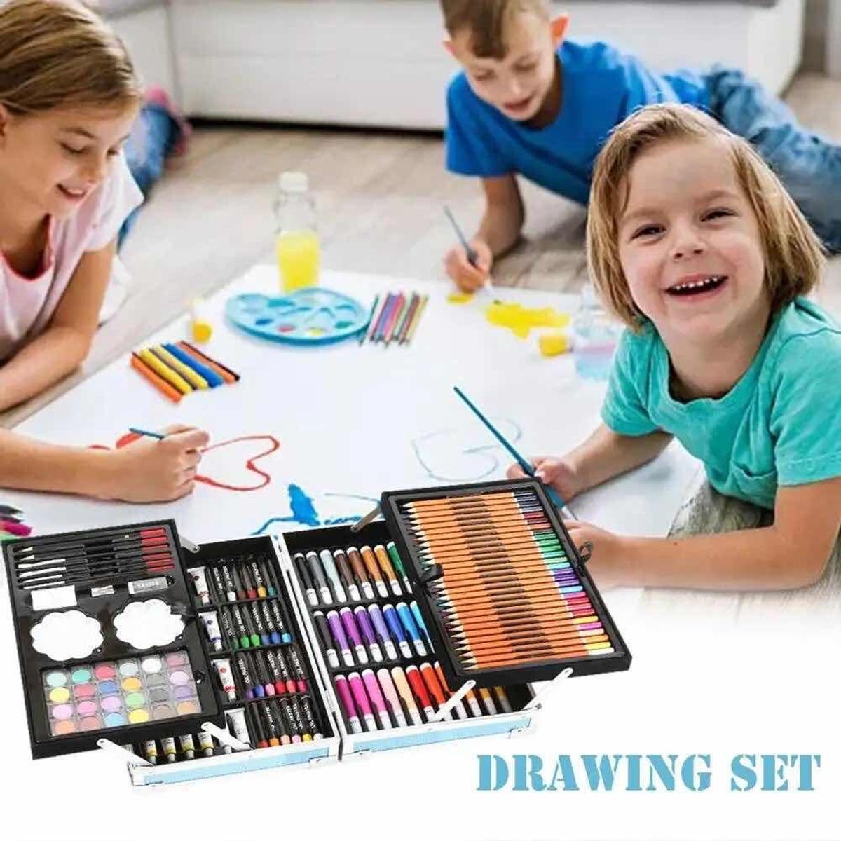 GENERICO - Set de Arte de 145 Colores con Maleta para Niñas