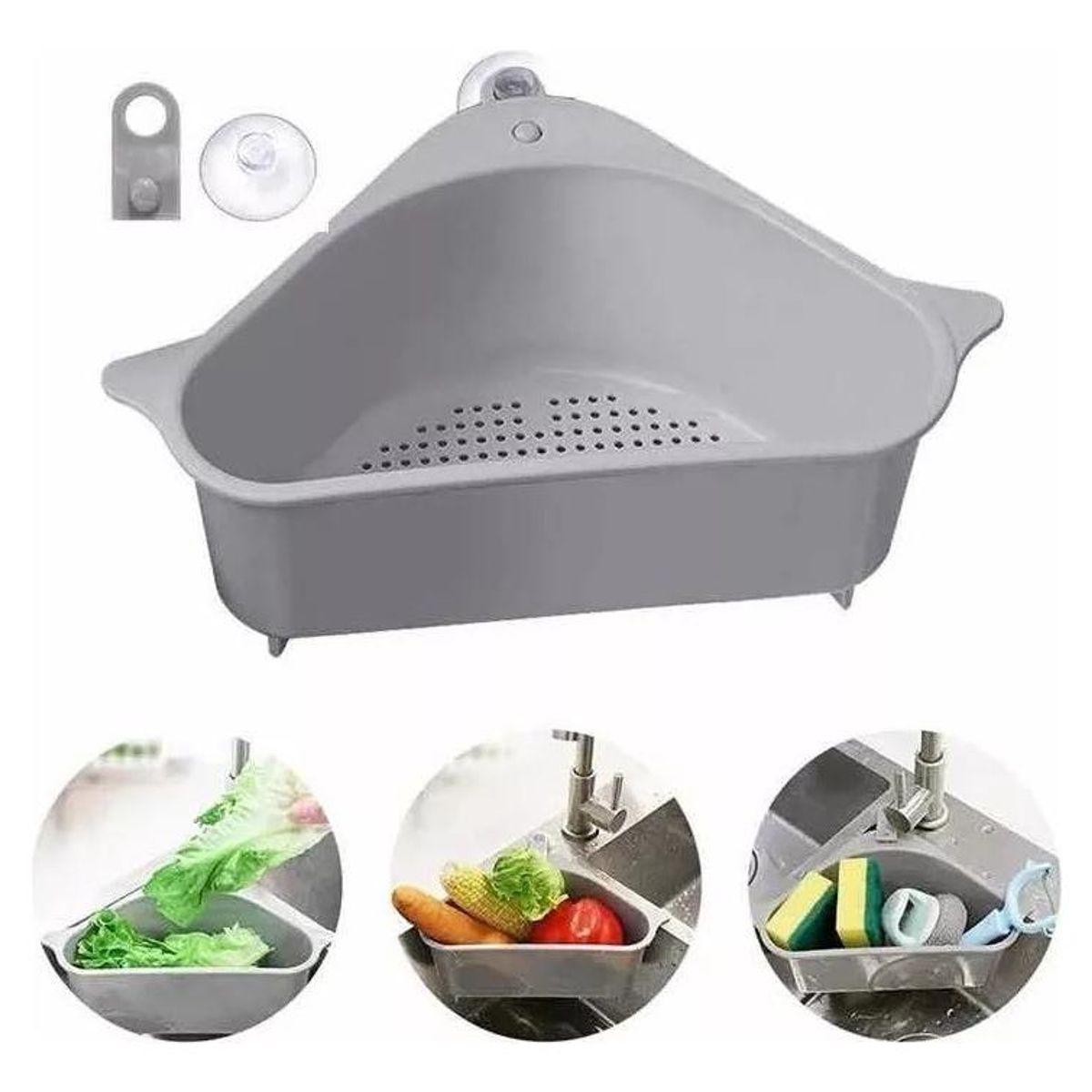 GENERICO - Colador Escurridor Organizador de Cocina con Ventosa