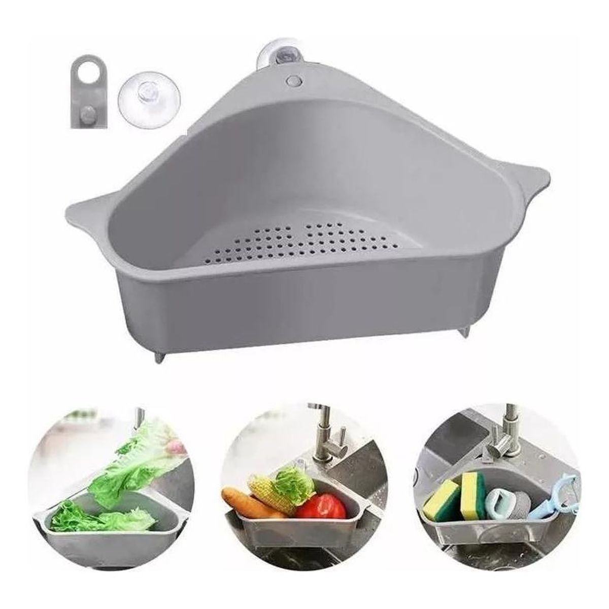 GENERICO - Colador Escurridor Organizador de Cocina con Ventosa