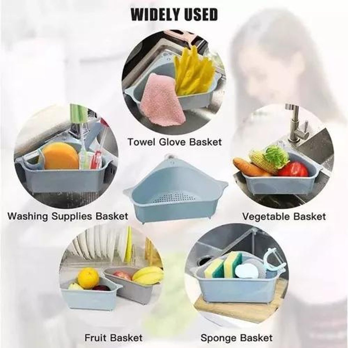 GENERICO - Colador Escurridor Organizador de Cocina con Ventosa