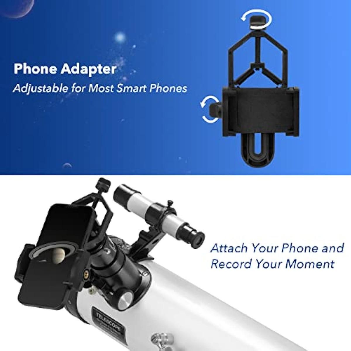 GENERICO - Telescopio Astronómico 76 mm con Trípode Ajustable