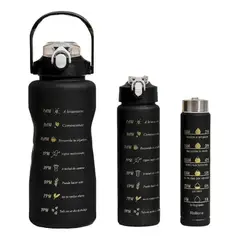 GENERICO - Pack de 3 Botellas Motivacionales de Agua 2L 900ml 280ml
