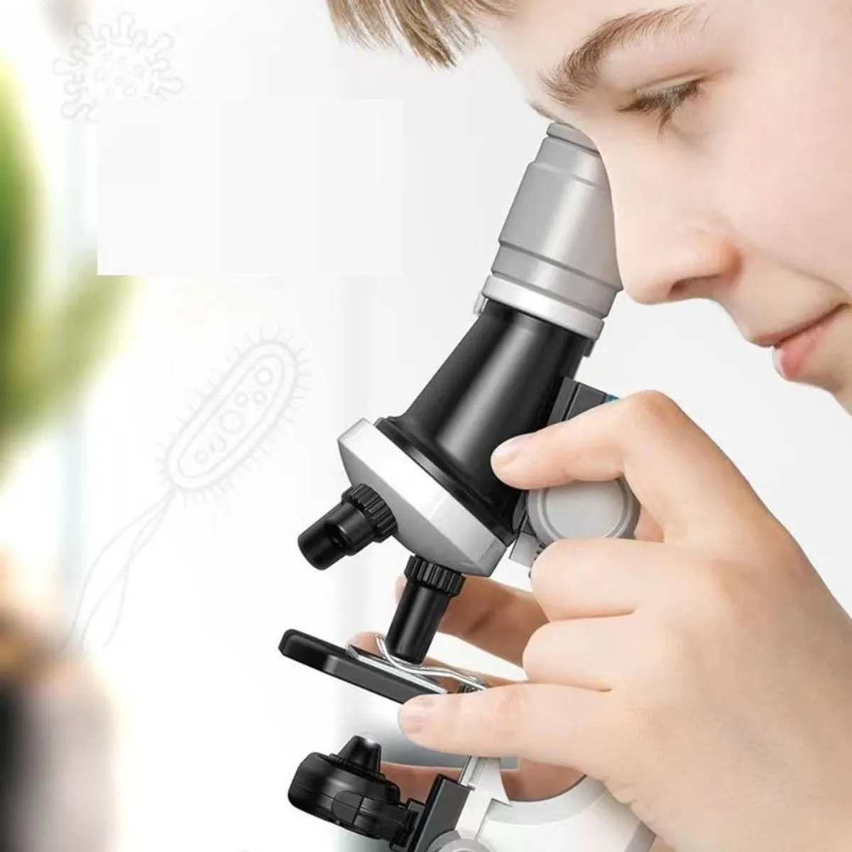 GENERICO - Kit de Microscopio Compuesto con Luz 100X a 450X y Accesorios