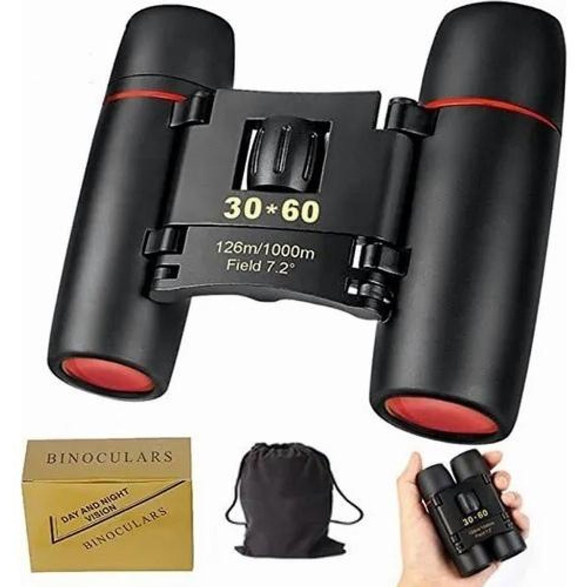 GENERICO - Binoculares 30x60 de Alto Rendimiento con Estuche y Paño Limpiador