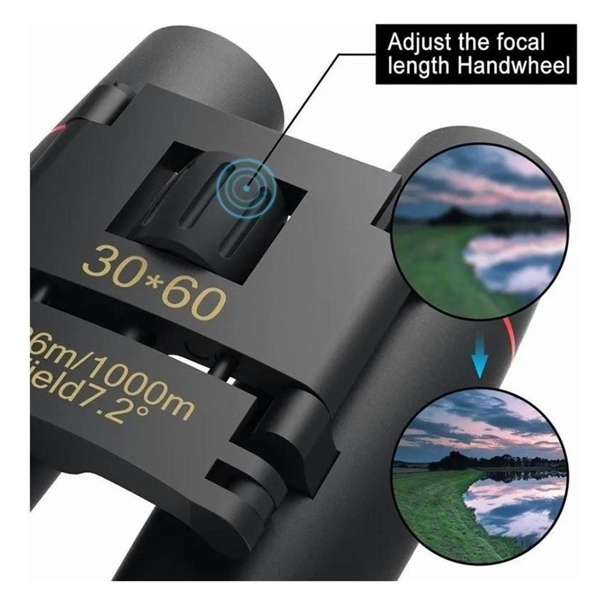 GENERICO - Binoculares 30x60 de Alto Rendimiento con Estuche y Paño Limpiador