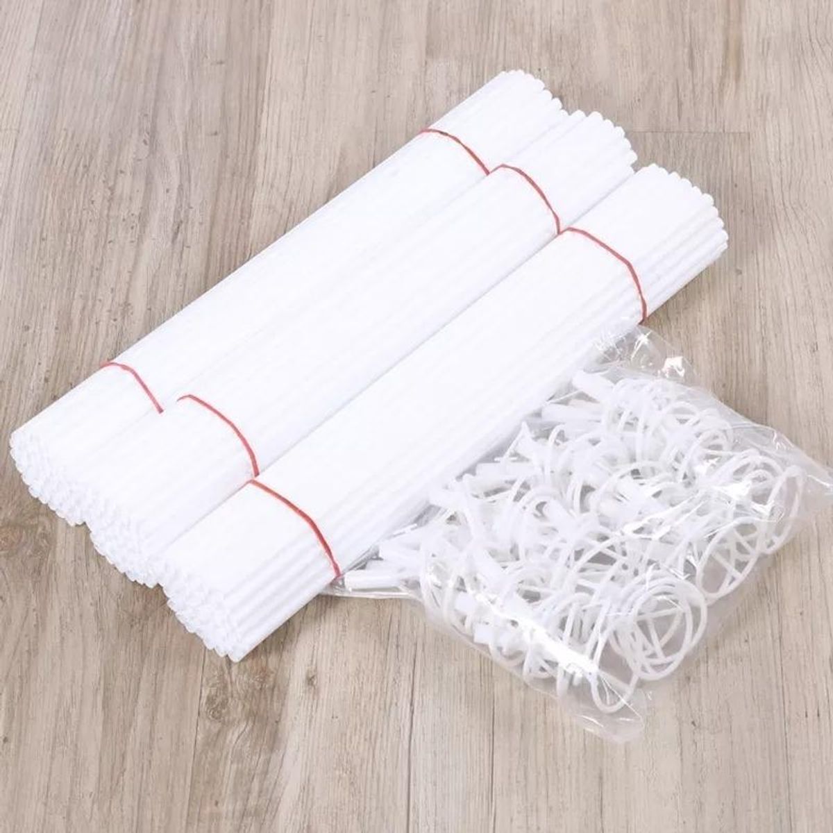 GENERICO - Pack de 50 Varillas Gruesas 40 cm para Globos de 45 cm