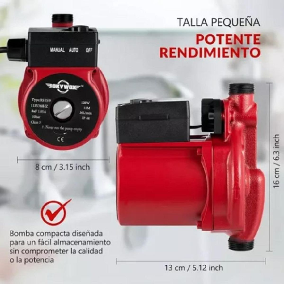 GENERICO - Bomba Presurizadora Silenciosa para Calefón - 30 Lmin 120W