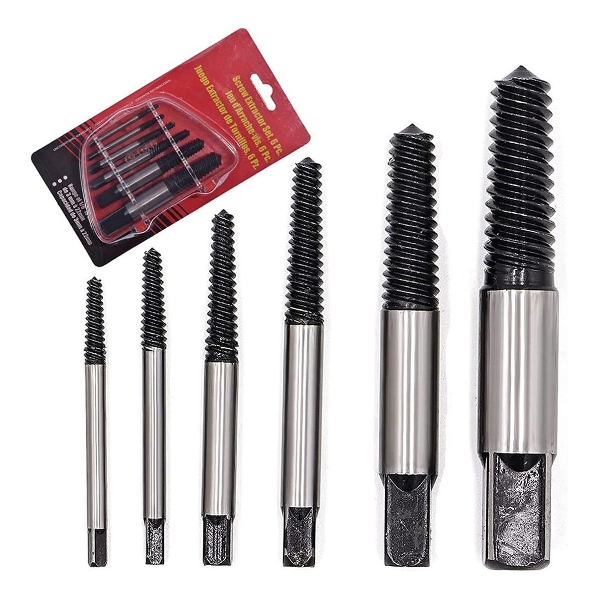 Extractor de Pernos Cortados - 6 Extractores para Tornillos Dañados, marca GENERICO - Foto Principal