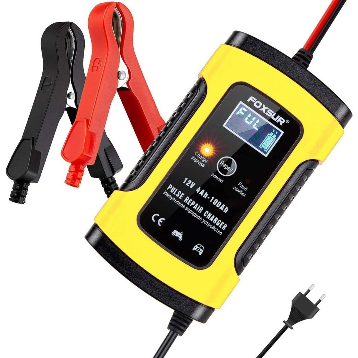 GENERICO - Cargador Automático de Baterías 12V para Auto y Moto