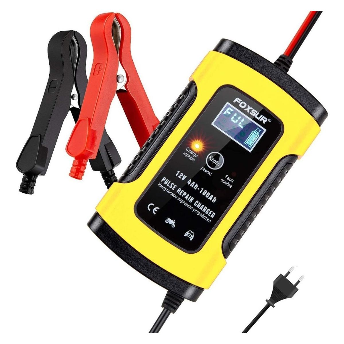 GENERICO - Cargador Automático de Baterías 12V para Auto y Moto