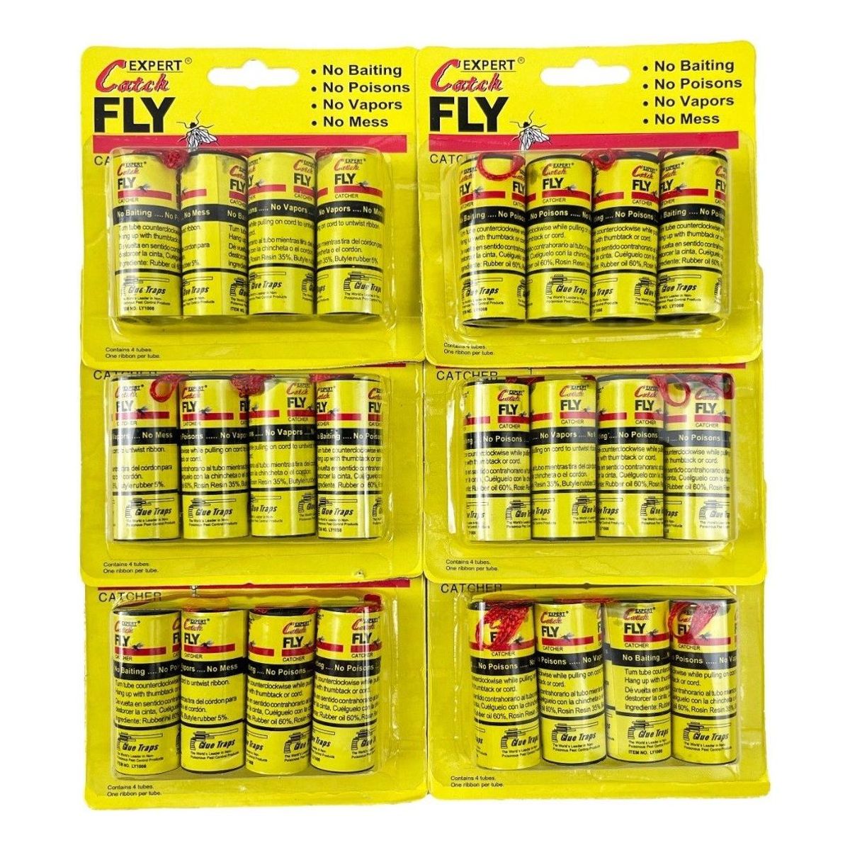 GENERICO - Pack de 24 Tubos de Cinta Adhesiva para Atrapar Moscas