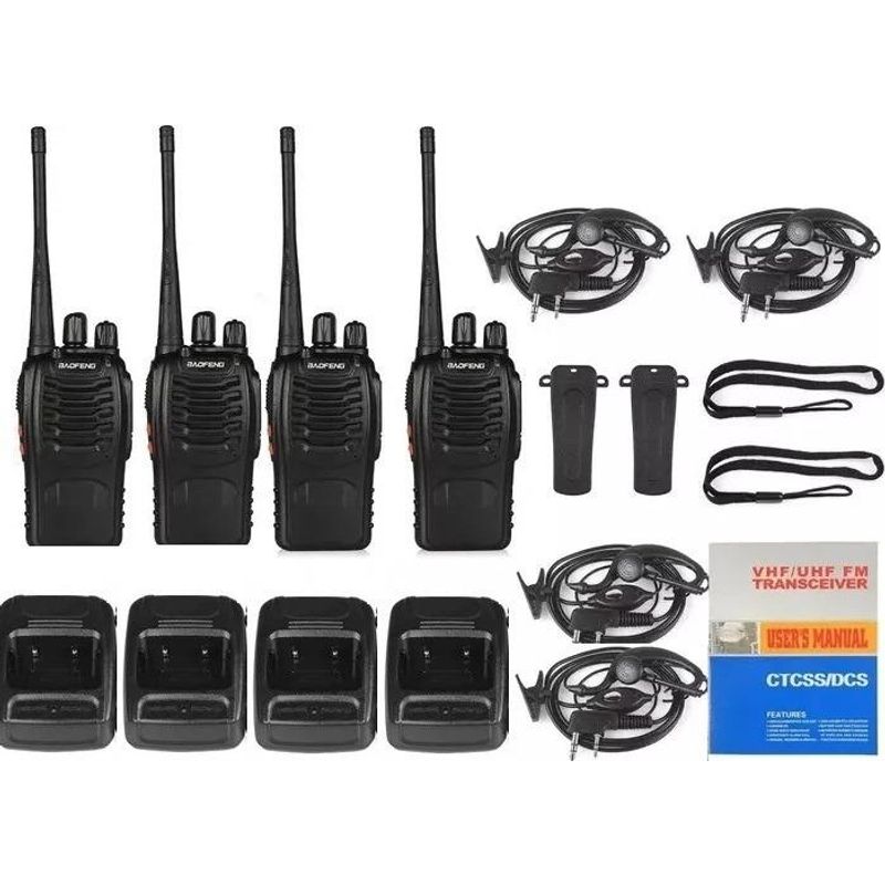 GENERICO - Set de 4 Walkie Talkies Portátiles con Accesorios