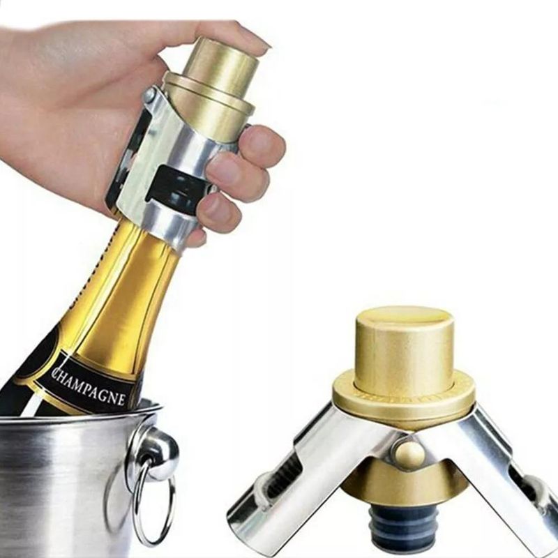 GENERICO - Tapón de Acero Inoxidable para Botellas de Champán