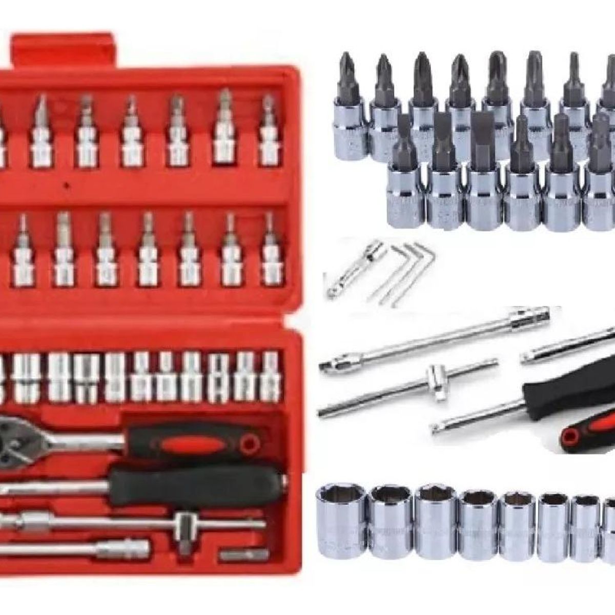 GENERICO - Juego de Herramientas con Dados - 46 Piezas en Maletín