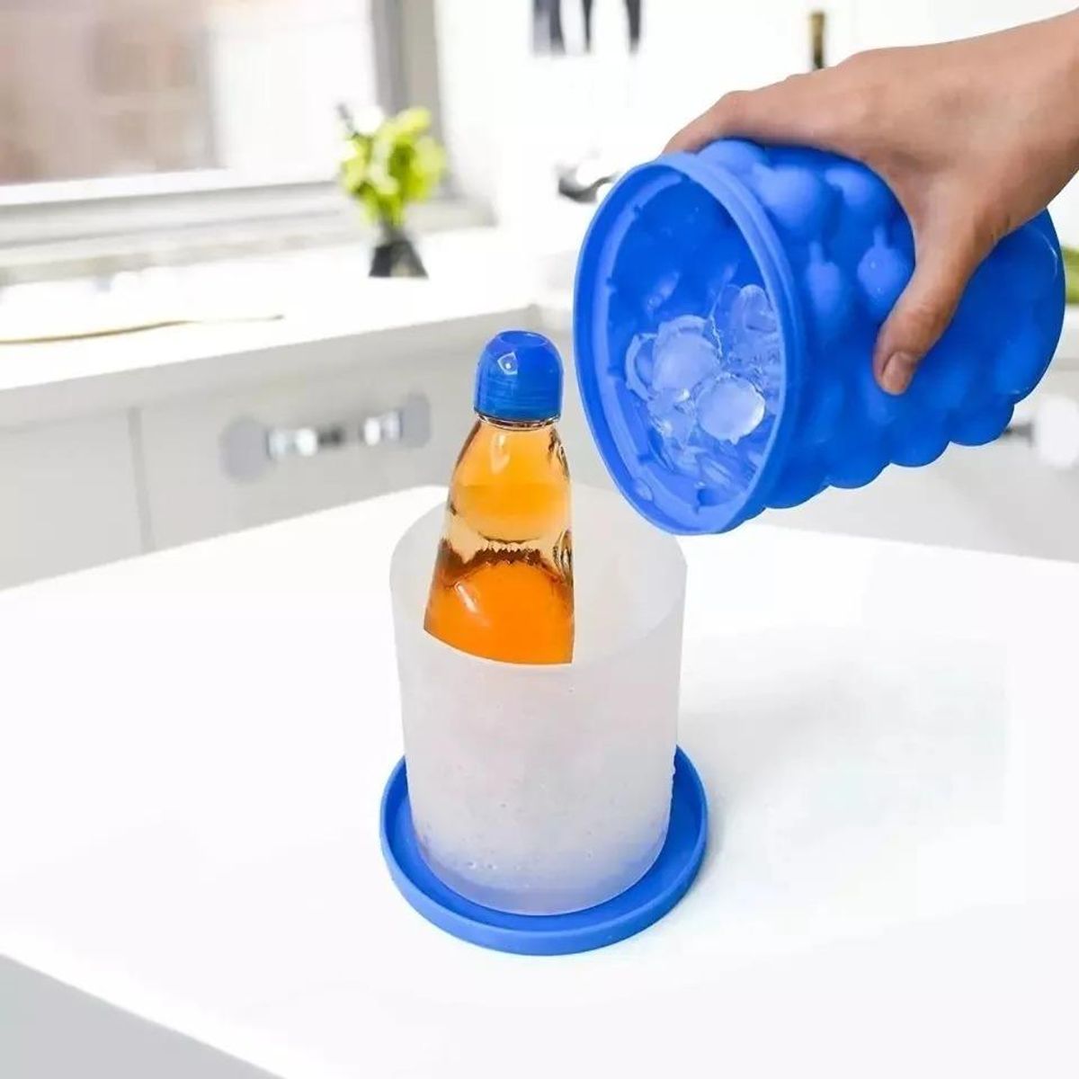 GENERICO - Cubeta Hielera de Silicona Flexible para Hielo