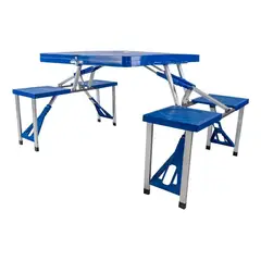 GENERICO - Mesa de Camping Plegable con 4 Asientos y Transporte Fácil