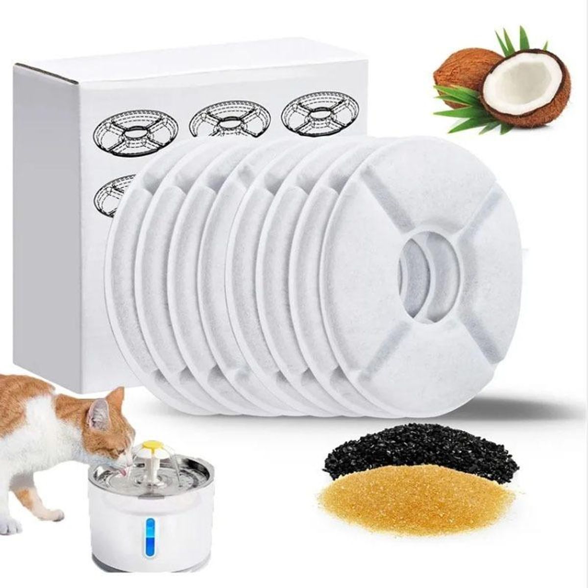 GENERICO - Pack de 12 Filtros para Bebederos Automáticos