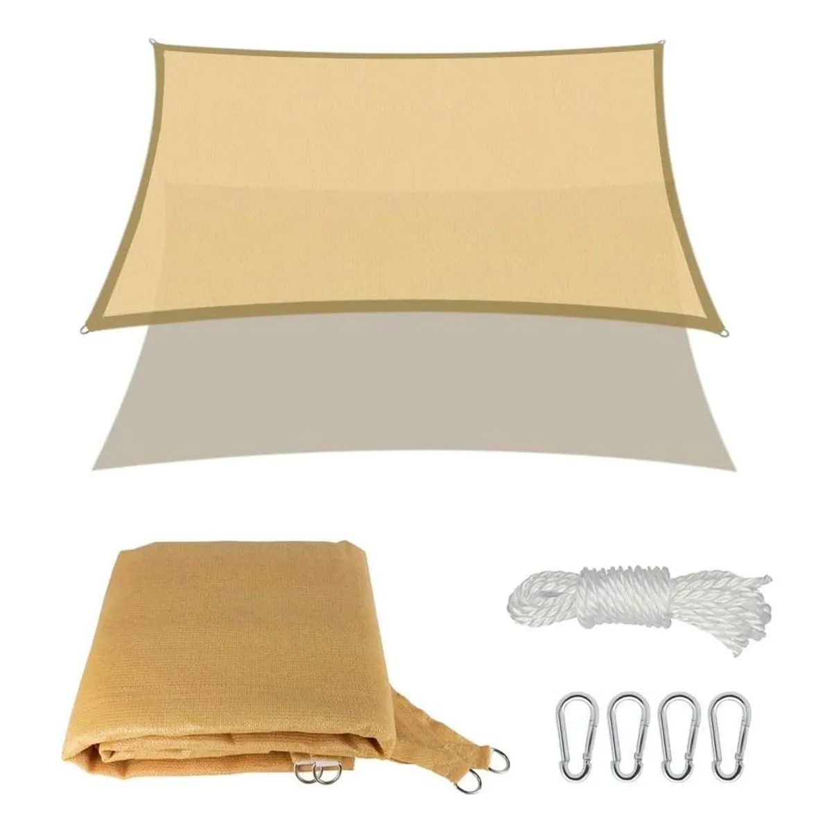 GENERICO - Toldo Vela Sombreadora Rectangular 3x3 m Beige UV