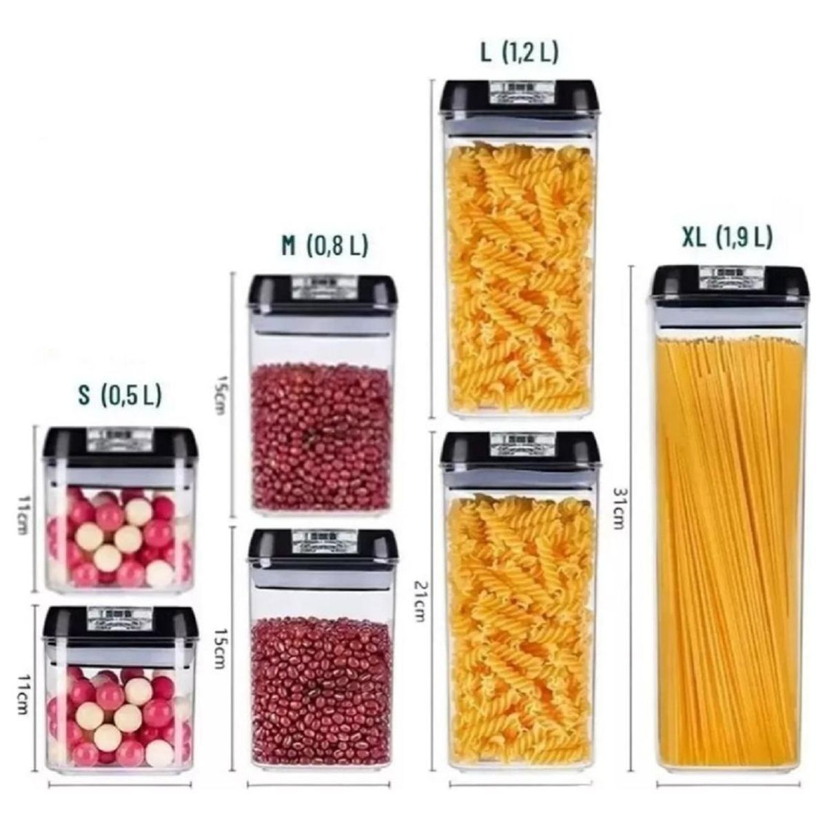 GENERICO - Set de 7 Contenedores de Alimento con Tapa Hermética