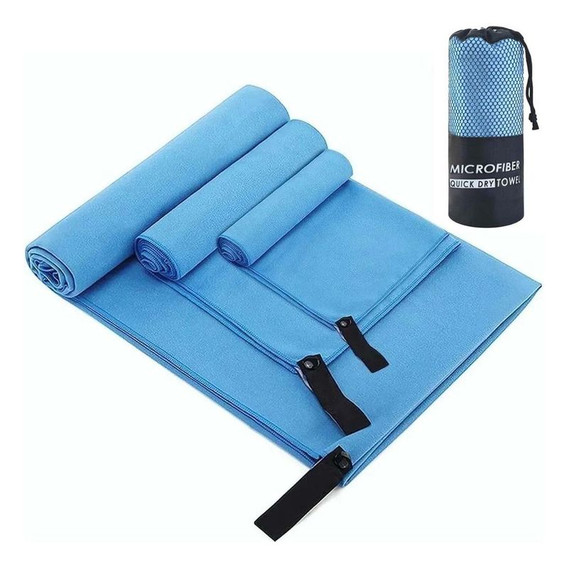 GENERICO - Set de Toallas de Microfibra de Secado Rápido para Viaje - 3 Piezas