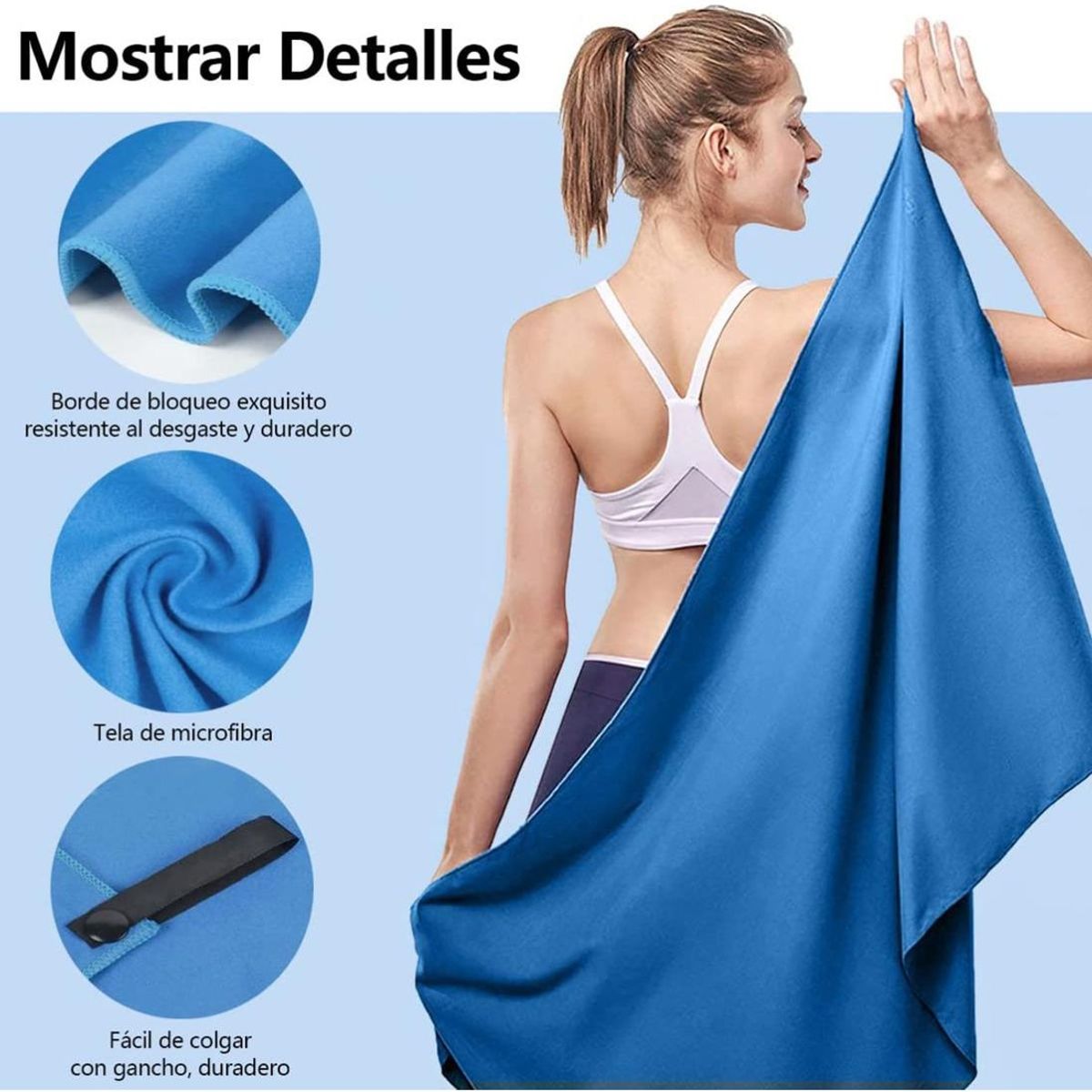 GENERICO - Set de Toallas de Microfibra de Secado Rápido para Viaje - 3 Piezas