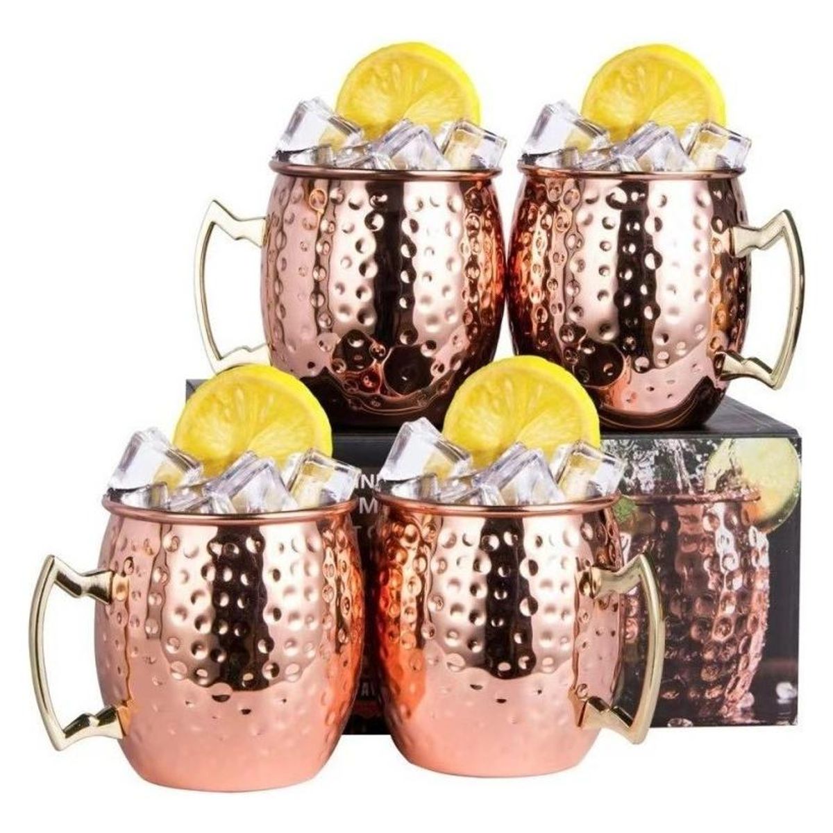 GENERICO - Set de 4 Vasos de Acero Inoxidable Premium de 550ml