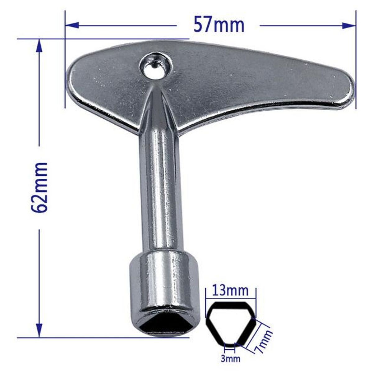 GENERICO - Llave Triangular Multiusos de Zinc 62x57mm
