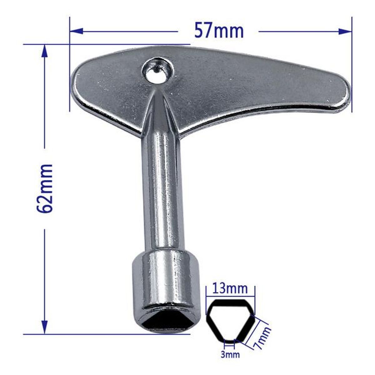 GENERICO - Llave Triangular Multiusos de Zinc 62x57mm